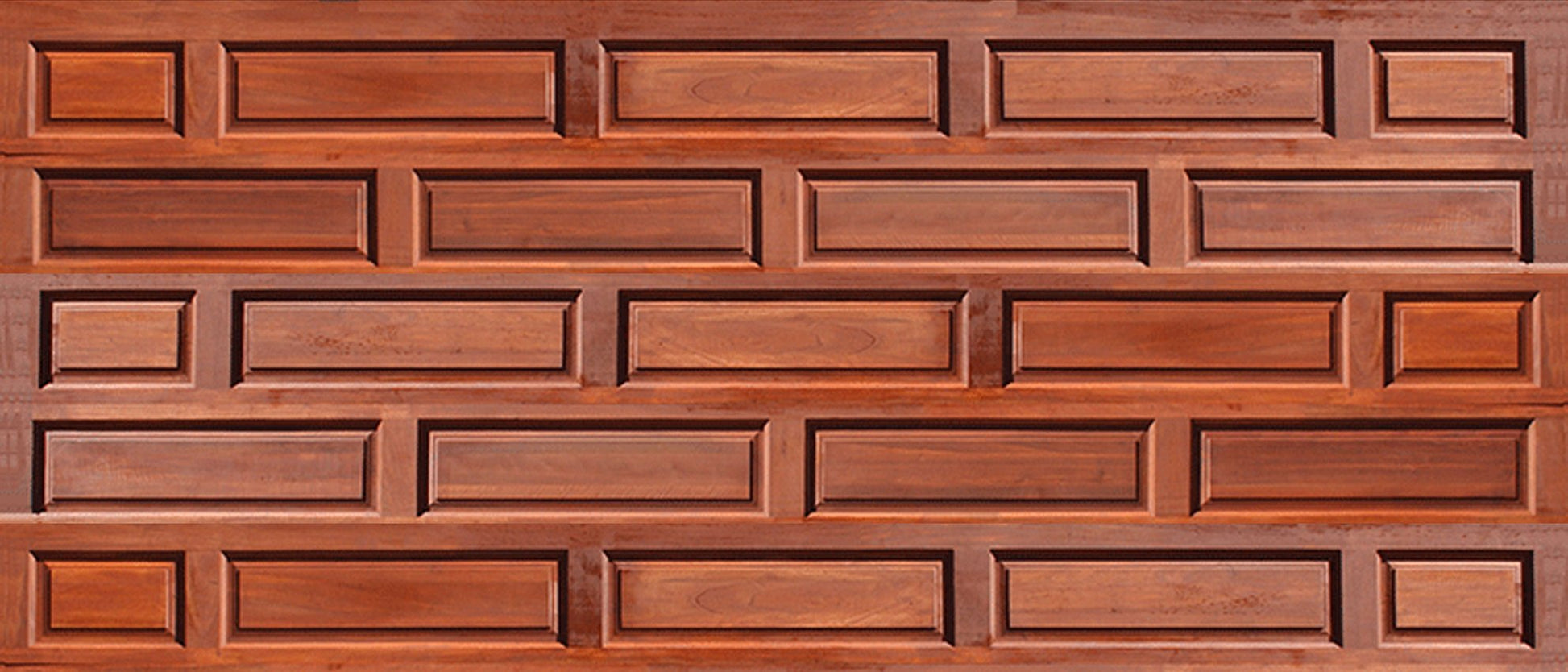 Double Wooden Garage Door - Brick Design