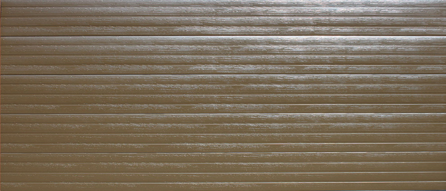 Aluzinc Slatted Bronze Double Garage Door - Galaxy Doors Pretoria