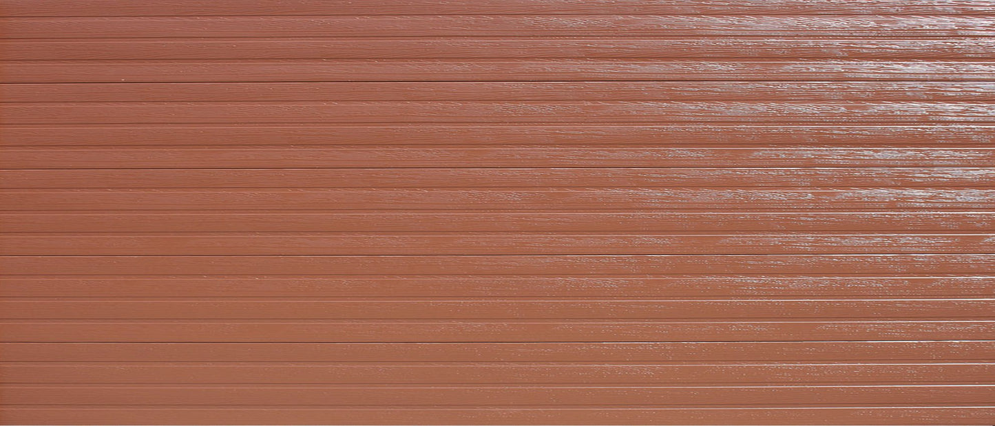 Aluzinc Slatted Brown Double Garage Door - Galaxy Doors Pretoria