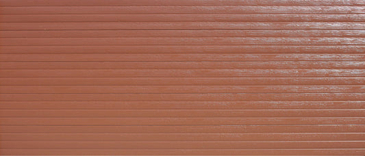 Aluzinc Slatted Brown Double Garage Door - Galaxy Doors Pretoria