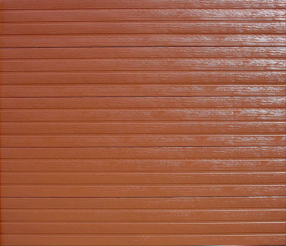 Aluzinc Slatted Brown Single Garage Door - Galaxy Doors Pretoria