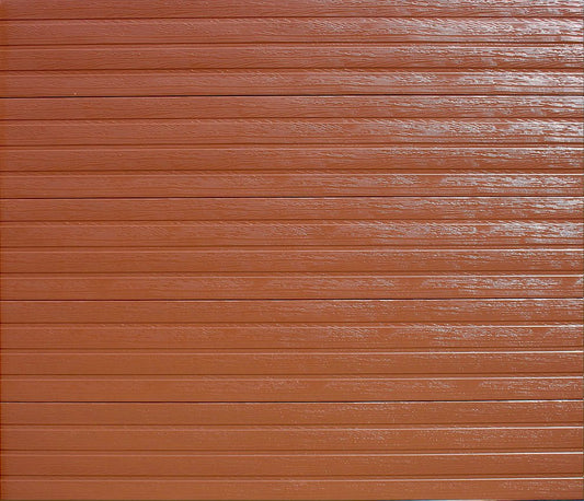 Aluzinc Slatted Brown Single Garage Door - Galaxy Doors Pretoria