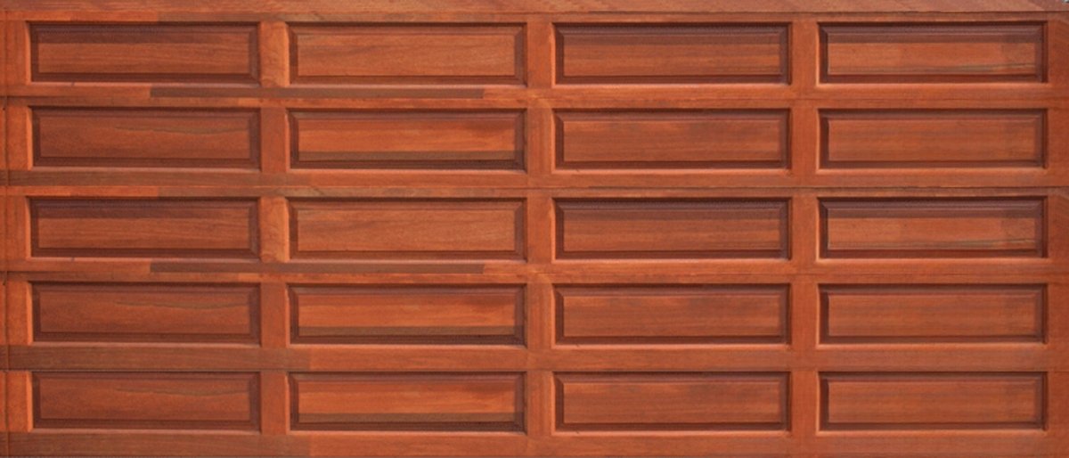 Double Wooden Garage Door - 20 Panel